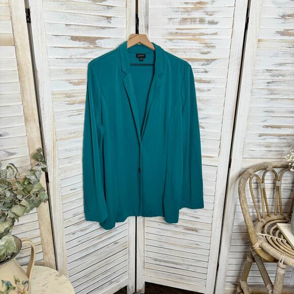 J. JILL WEAREVER COLLECTION Women's L Ponte Knit Button Blazer Career Beachy - Picture 6 of 15